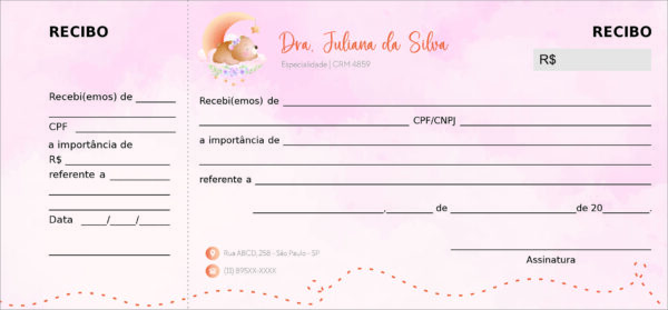 Recibo com Canhoto Pediatra Poznan Recibo com Canhoto Pediatra Poznan