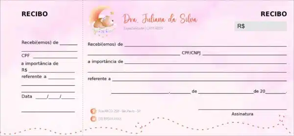 Recibo com Canhoto Pediatra Poznan Recibo com Canhoto Pediatra Poznan