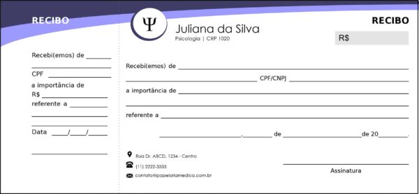 Recibo com Canhoto Psicológico Bamberg Recibo com Canhoto Psicológico Bamberg