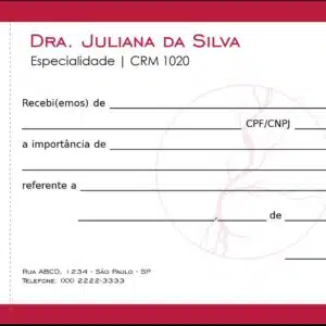 Recibo com Canhoto Angiologia e Vascular Antuérpia