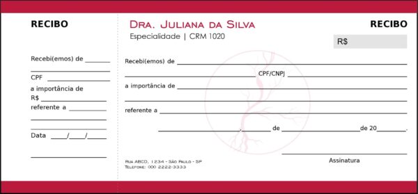 Recibo com Canhoto Angiologia e Vascular Antuérpia Recibo com Canhoto Angiologia e Vascular Antuérpia
