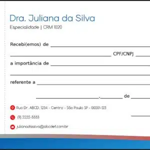 Recibo com Canhoto Angiologia e Vascular Bruges