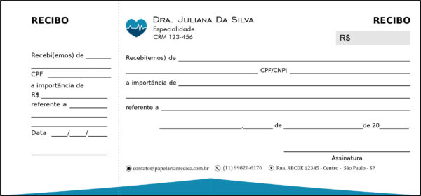 Recibo com Canhoto Cardiologista Lisse Recibo com Canhoto Cardiologista Lisse