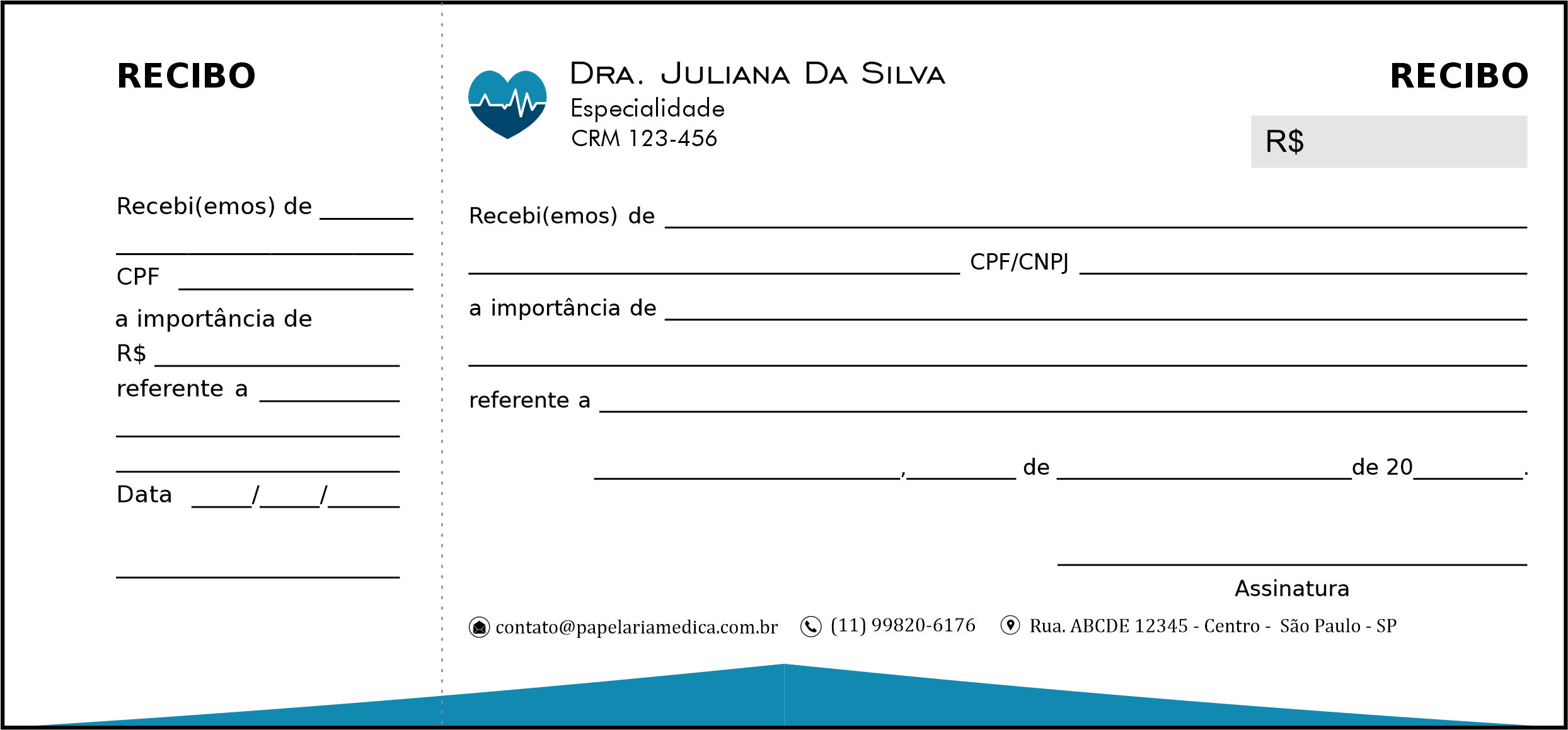 Recibo com Canhoto Cardiologista Lisse