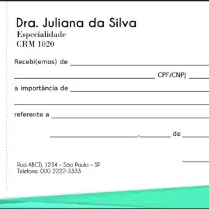 Recibo com Canhoto Endocrinologista Montreal