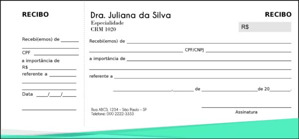 Recibo com Canhoto Endocrinologista Montreal Recibo com Canhoto Endocrinologista Montreal