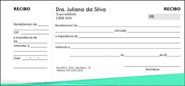 Recibo com Canhoto Endocrinologista Montreal Recibo com Canhoto Endocrinologista Montreal