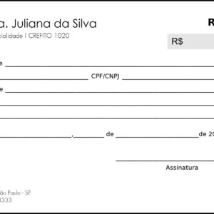 Recibo com Canhoto Fisioterapia Corinto
