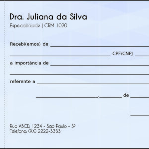 Recibo com Canhoto Oncologia Kyoto