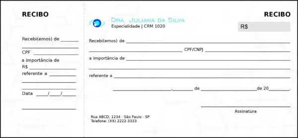 Recibo com Canhoto Oftalmologia Helsingborg Recibo com Canhoto Oftalmologia Helsingborg