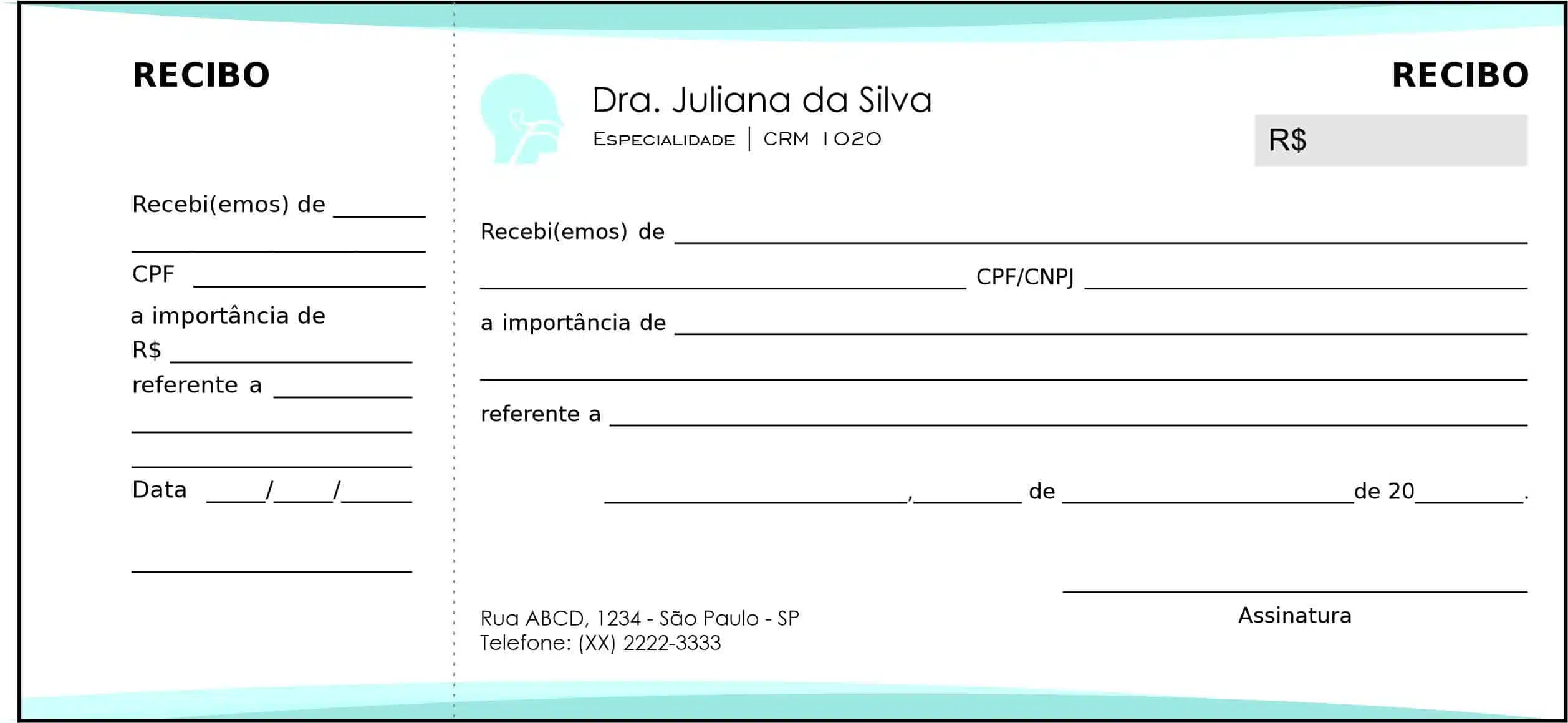 Recibo com Canhoto Otorrinolaringologia Madrid
