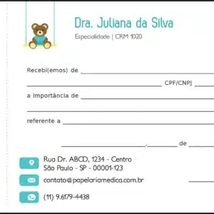 Recibo com Canhoto Pediatra Katovice