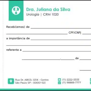 Recibo com Canhoto Urologia Lisboa