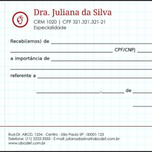 Recibo com Canhoto Cardiologista Eindhoven