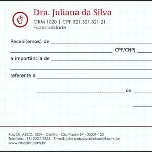 Recibo com Canhoto Cardiologista Eindhoven