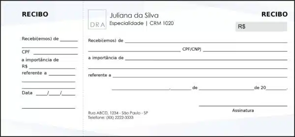 Recibo com Canhoto Clínica Geral Alexandria Recibo com Canhoto Clínica Geral Alexandria