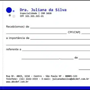 Recibo com Canhoto Clínica Geral Assuã