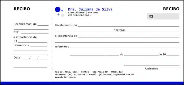 Recibo com Canhoto Clínica Geral Assuã Recibo com Canhoto Clínica Geral Assuã