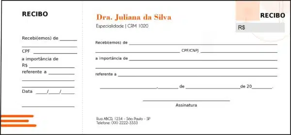 Recibo com Canhoto Clínica Geral Guizé Recibo com Canhoto Clínica Geral Guizé