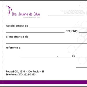 Recibo com Canhoto Ortopedia Neápolis