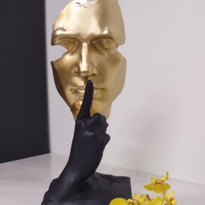 Escultura Silêncio e Reflexão em Resina – Sofisticação e Tranquilidade para Consultórios e Espaços Profissionais - Imagem 1