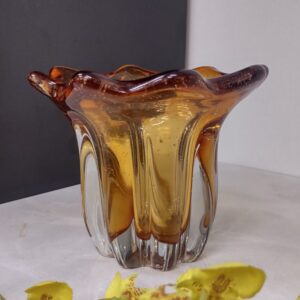 Vaso de Vidro Murano Âmbar 13x14,5cm - Imagem 2