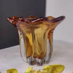 Vaso de Vidro Murano Âmbar 13x14,5cm - Imagem 2