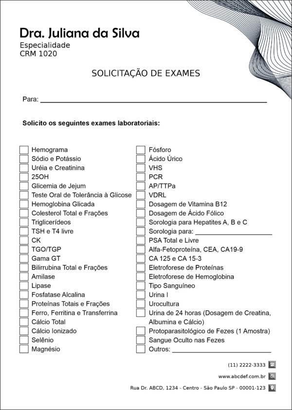 Solicitação de Exames Otorrinolaringologia Granada Solicitação de Exames Otorrinolaringologia Granada