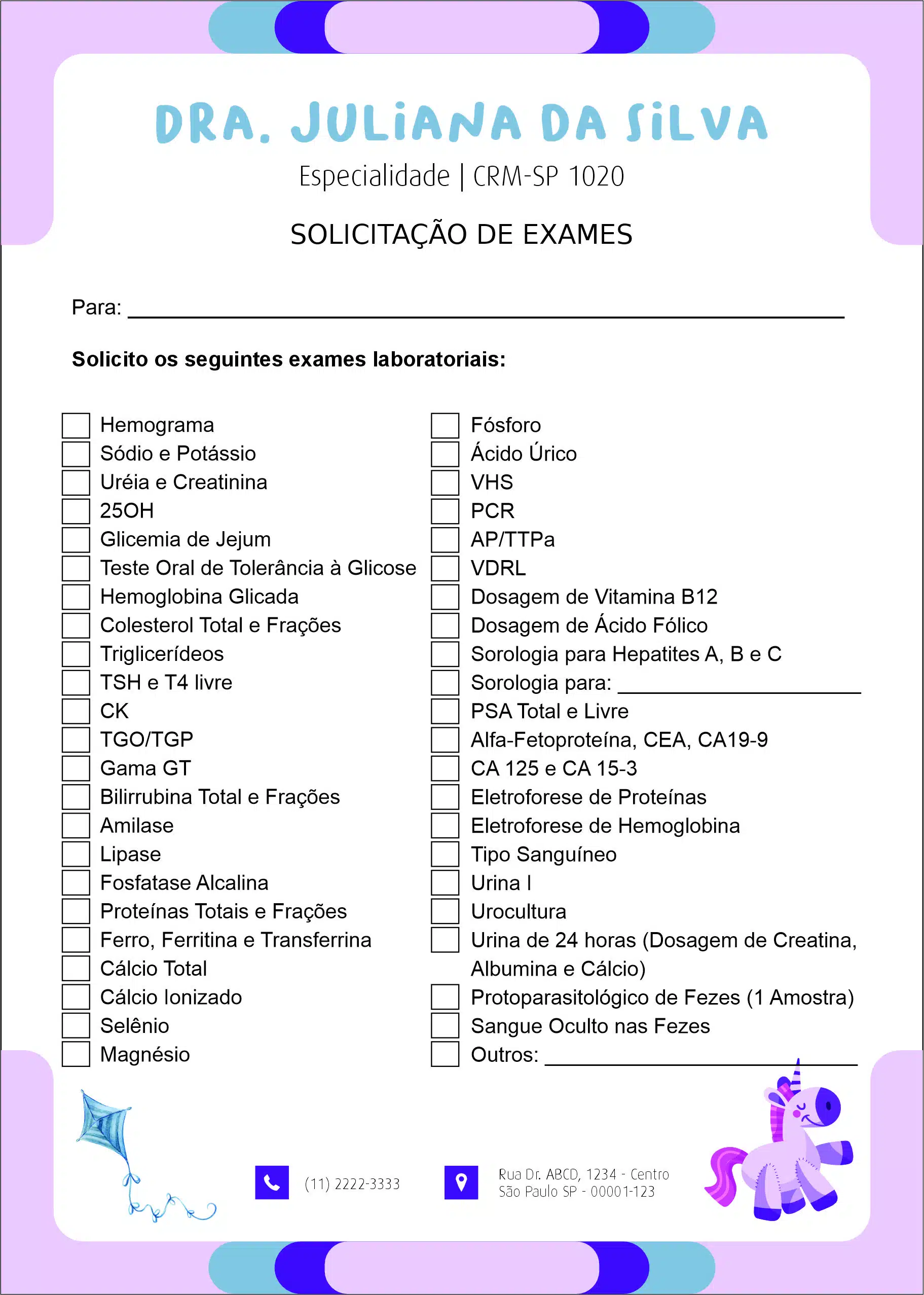 Solicitação de Exames Pediatra Lódz