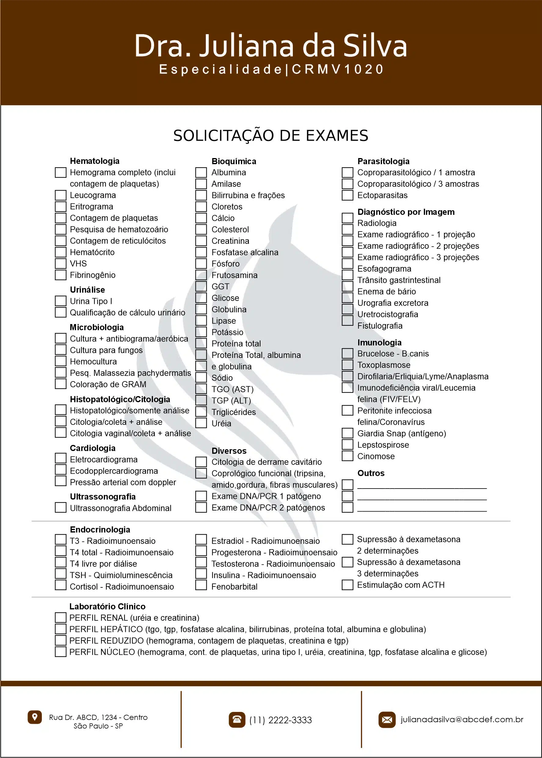 Solicitação de Exames Veterinário Kufstein