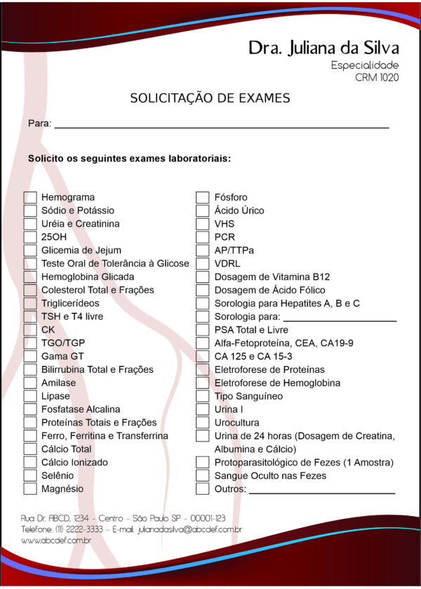 Solicitação de Exames Angiologia e Vascular Bruxelas Solicitação de Exames Angiologia e Vascular Bruxelas
