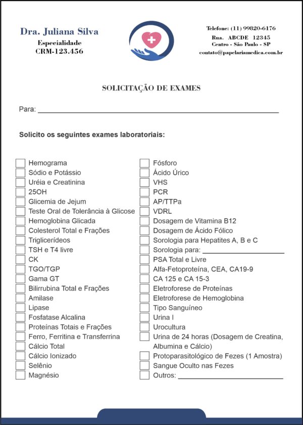 Solicitação de Exames Cardiologista Rotterdam Solicitação de Exames Cardiologista Rotterdam
