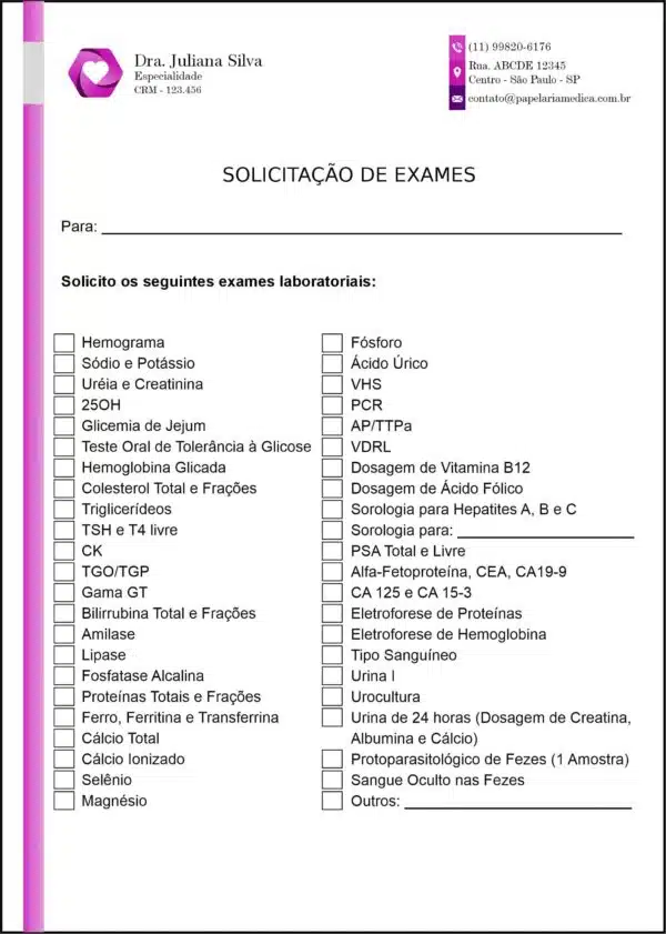 Solicitação de Exames Cardiologista Breda Solicitação de Exames Cardiologista Breda