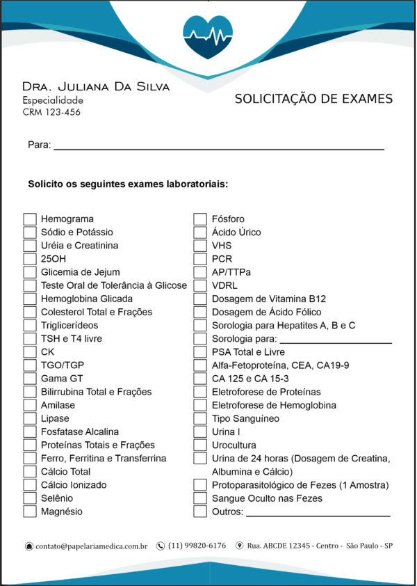 Solicitação de Exames Cardiologista Lisse Solicitação de Exames Cardiologista Lisse
