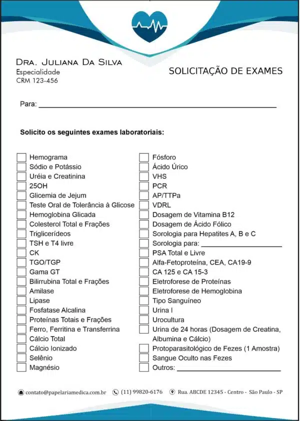 Solicitação de Exames Cardiologista Lisse Solicitação de Exames Cardiologista Lisse