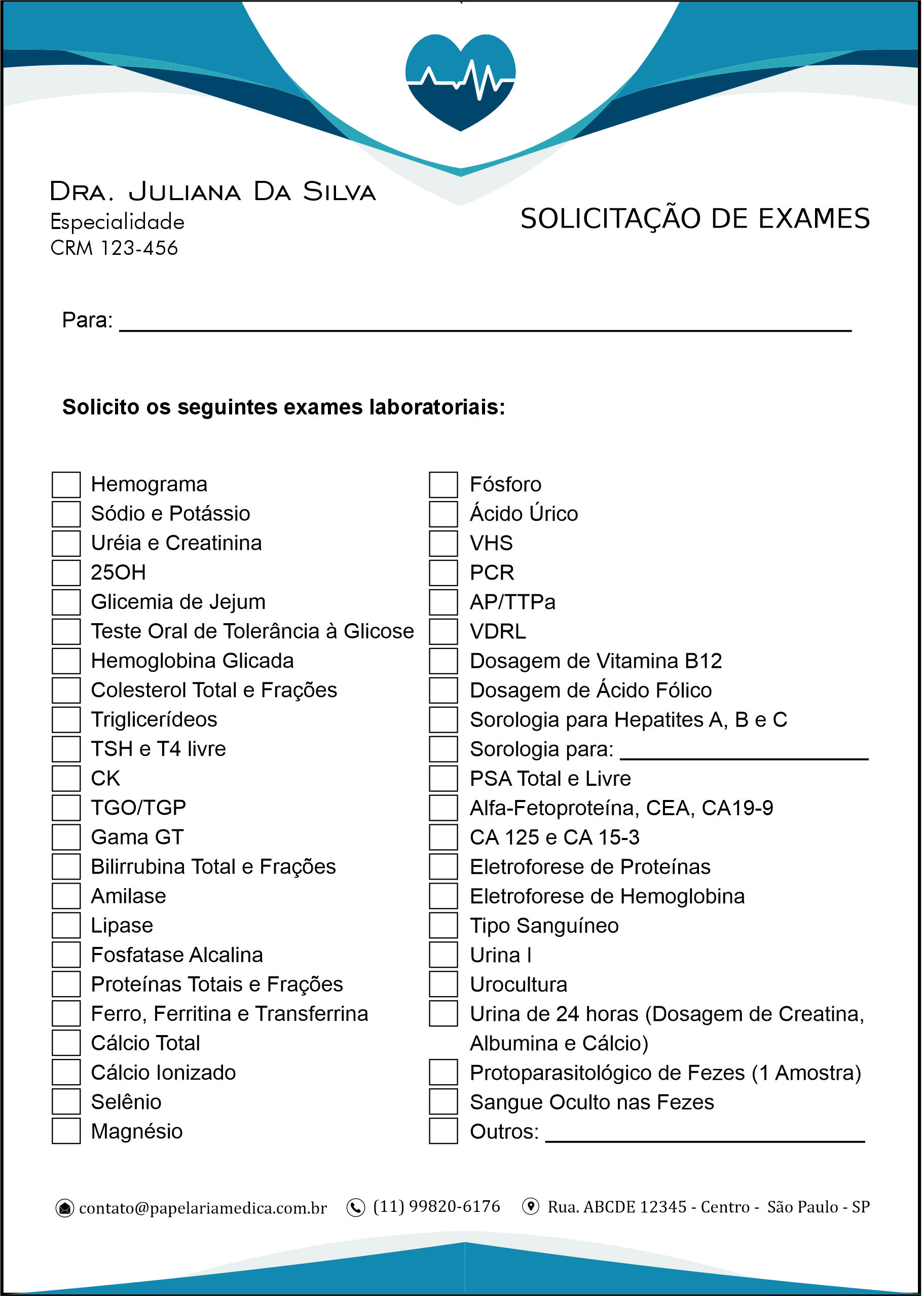 Solicitação de Exames Cardiologista Lisse