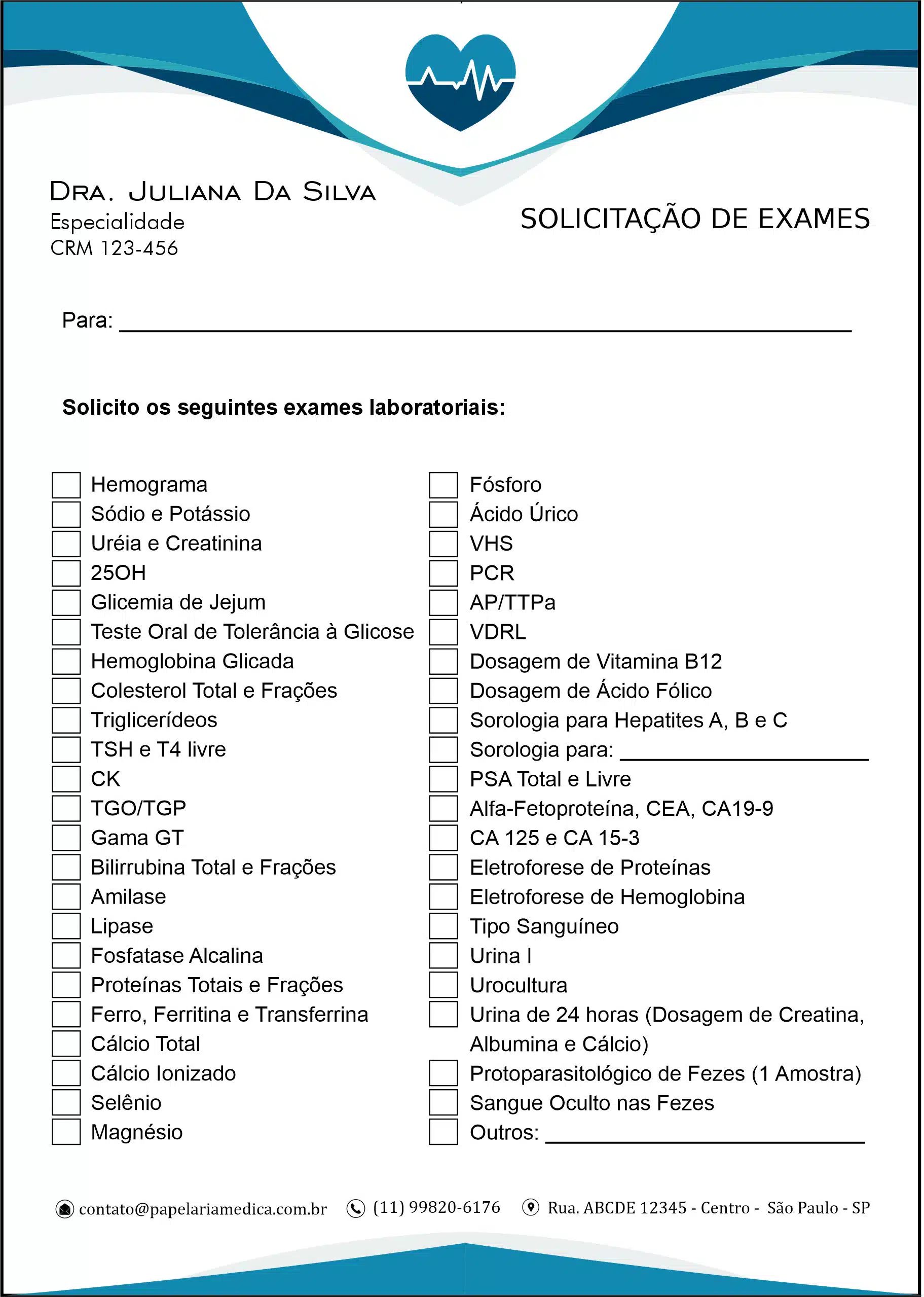 Solicitação de Exames Cardiologista Lisse