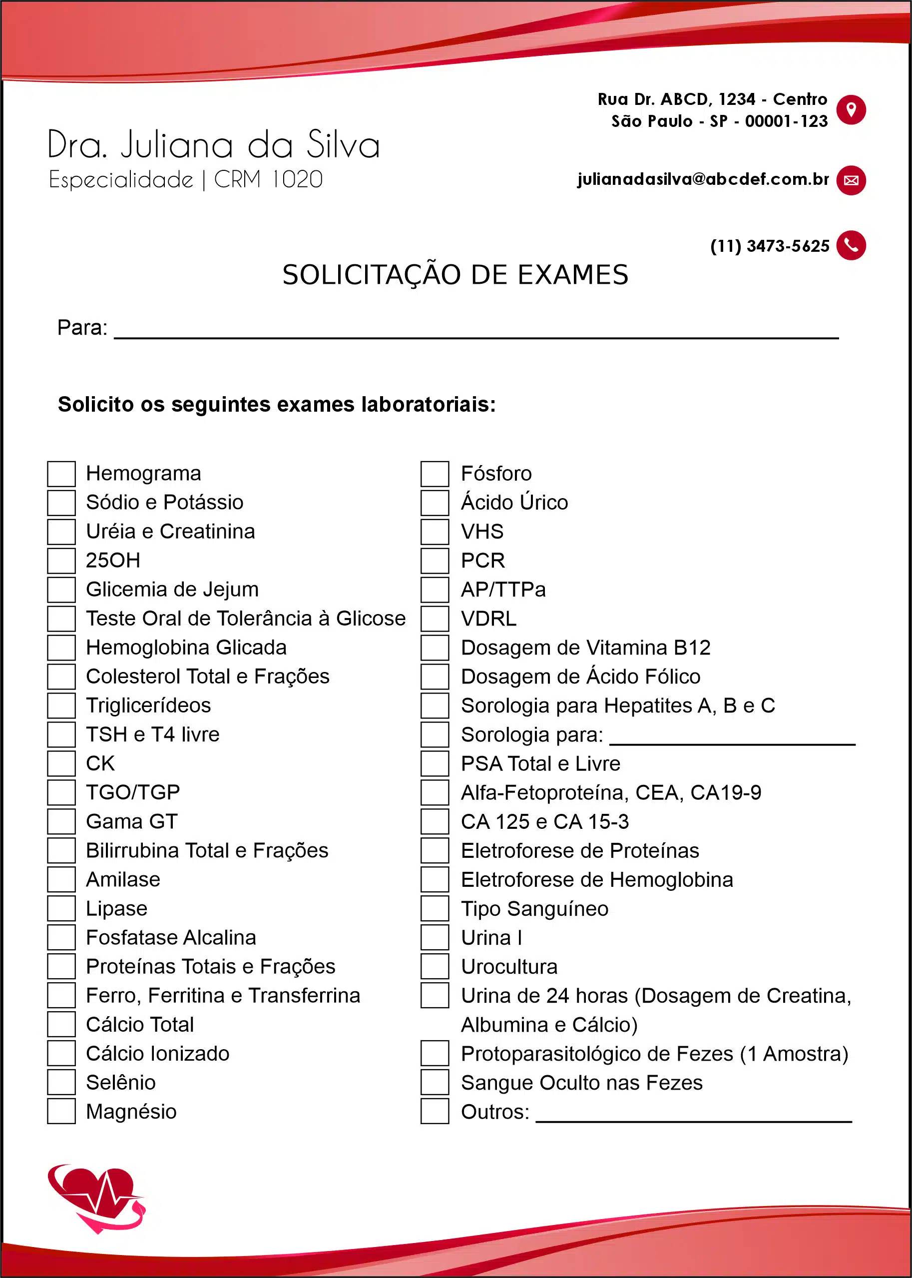 Solicitação de Exames Cardiologista Gouda