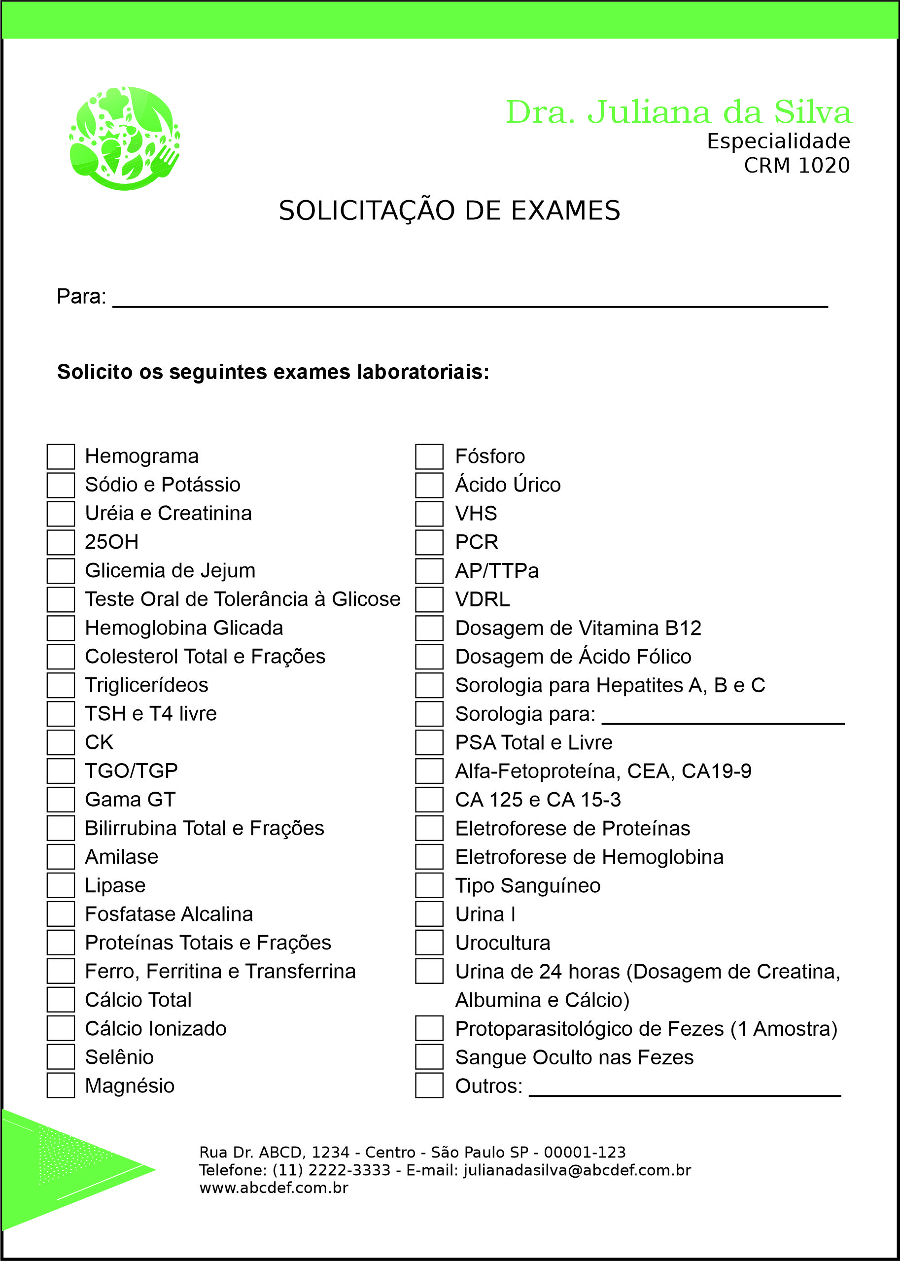 Solicitação de Exames Endocrinologia Quebec