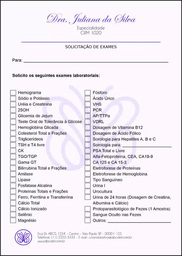 Solicitação de Exames Endocrinologia Toronto Solicitação de Exames Endocrinologia Toronto