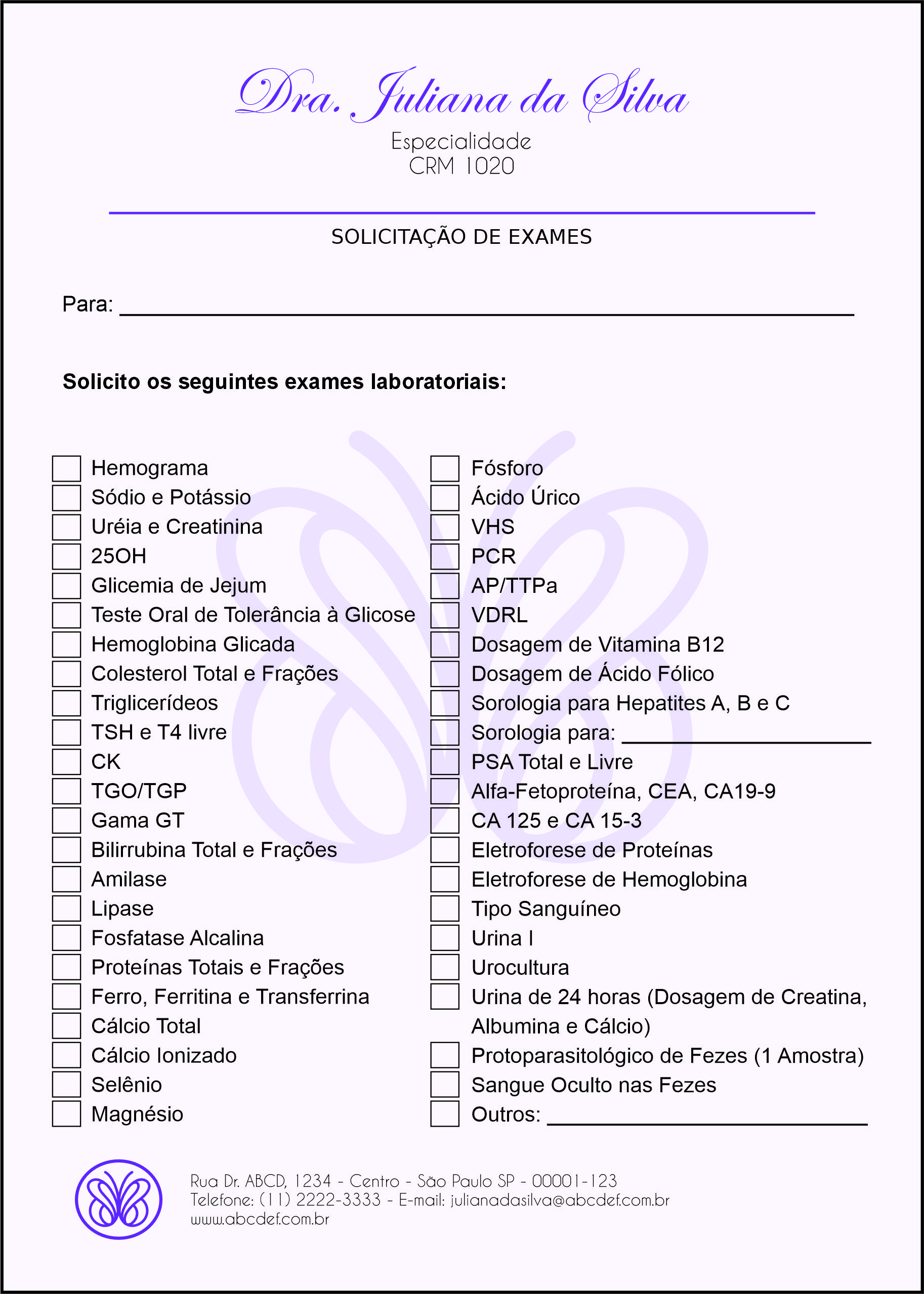 Solicitação de Exames Endocrinologia Toronto