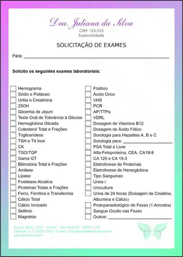 Solicitação de Exames Endocrinologia Victoria Solicitação de Exames Endocrinologia Victoria