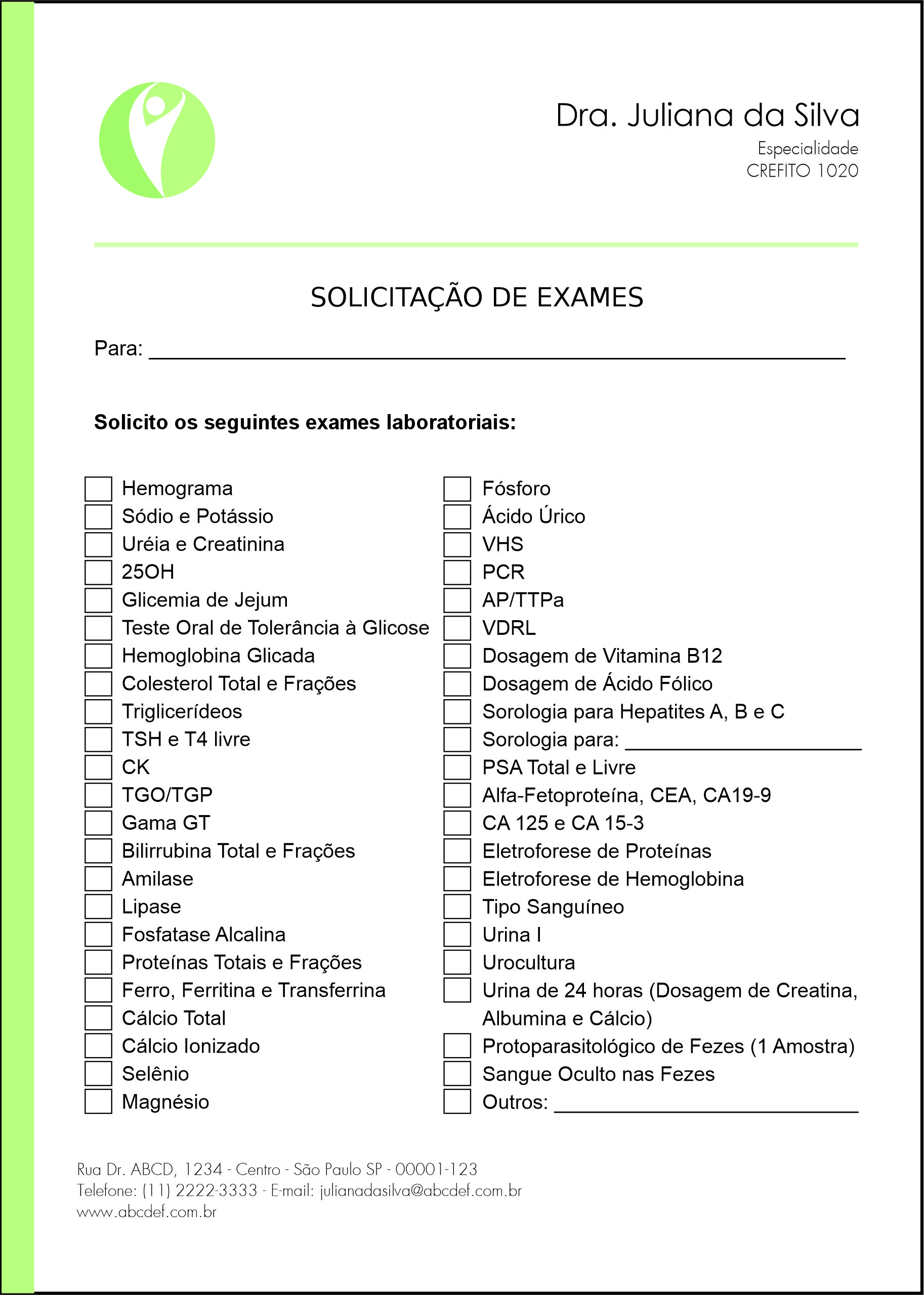 Solicitação de Exames Corinto