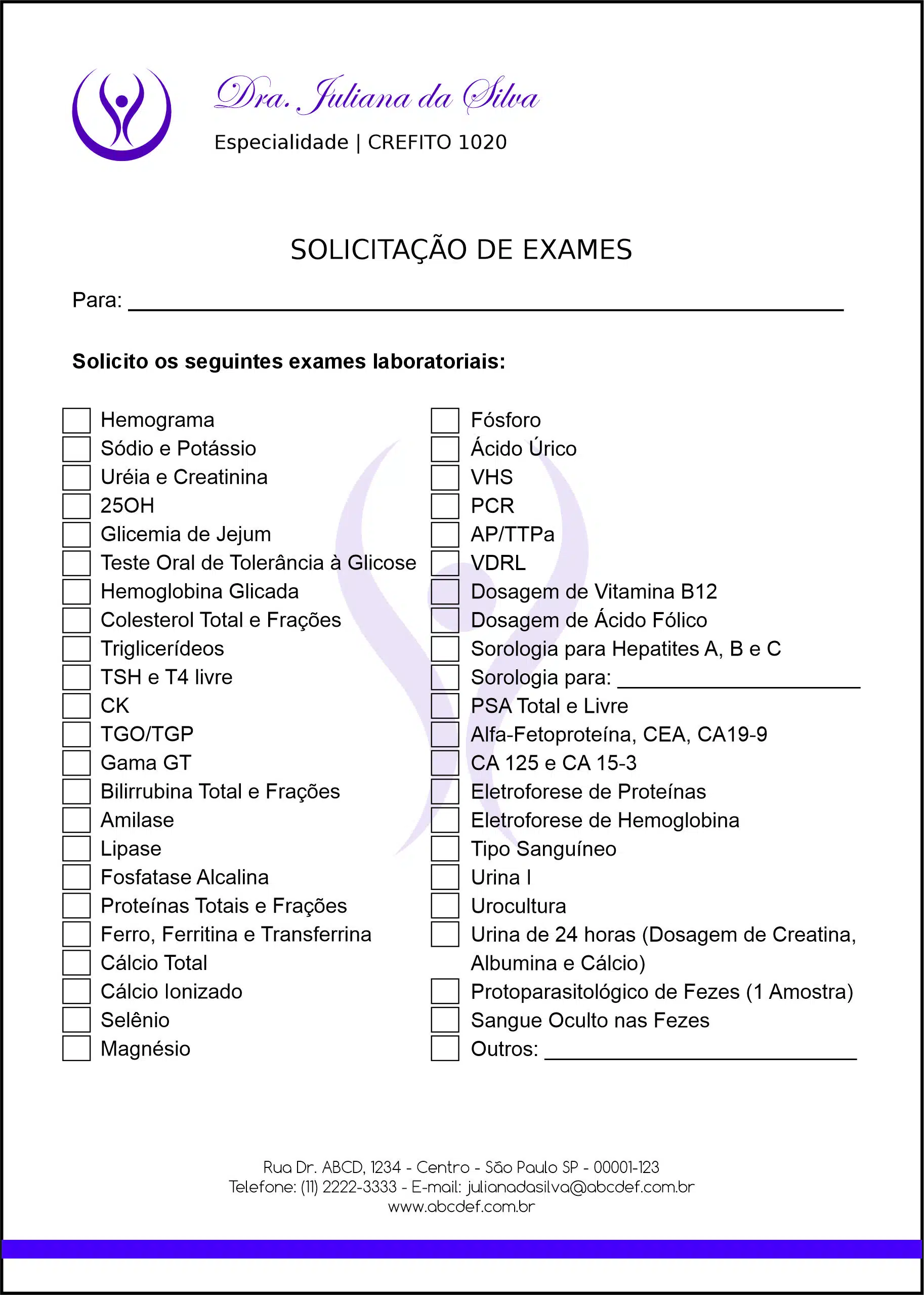 Solicitação de Exames Mileto