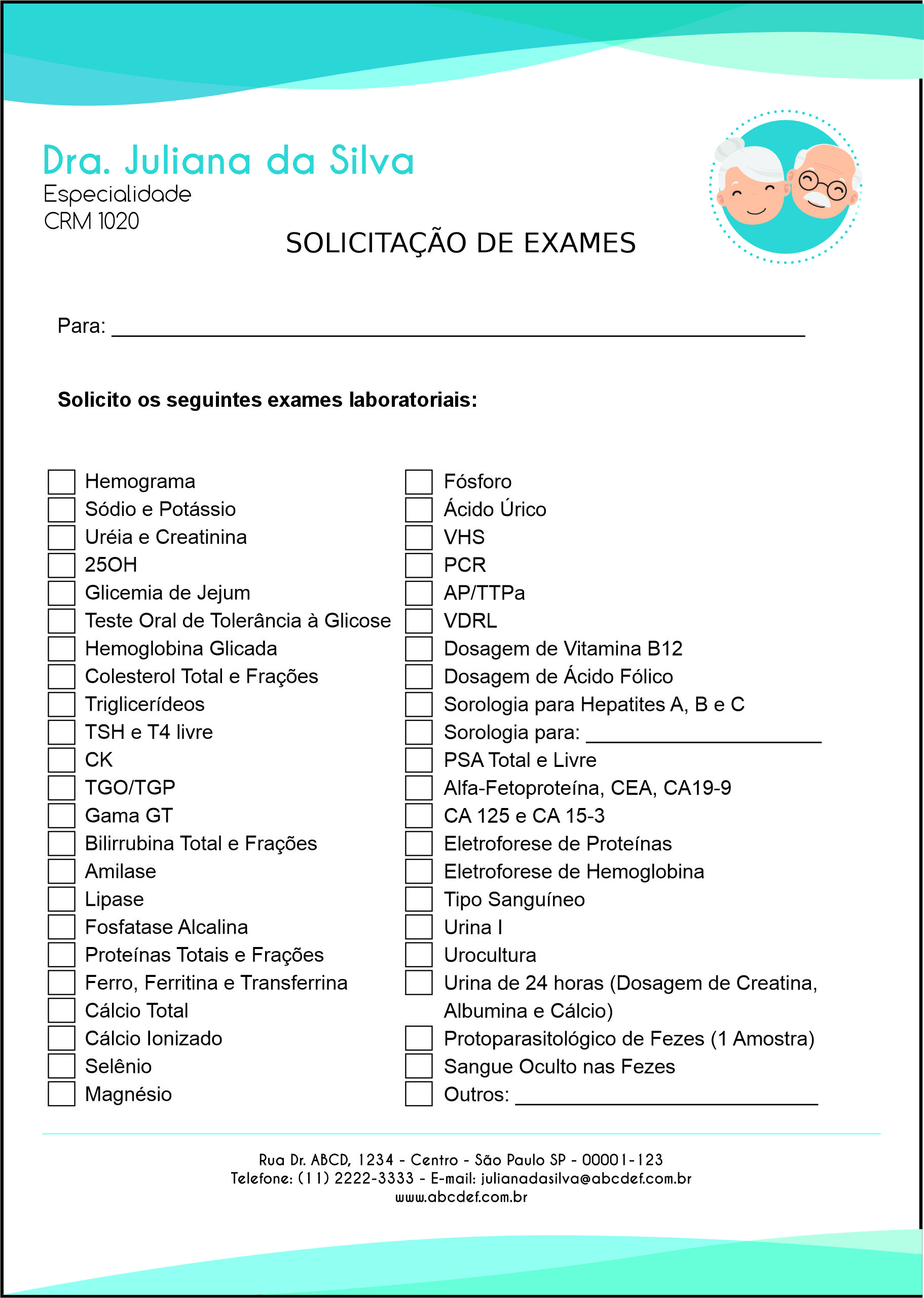 Solicitação de Exames Geriatria Sari