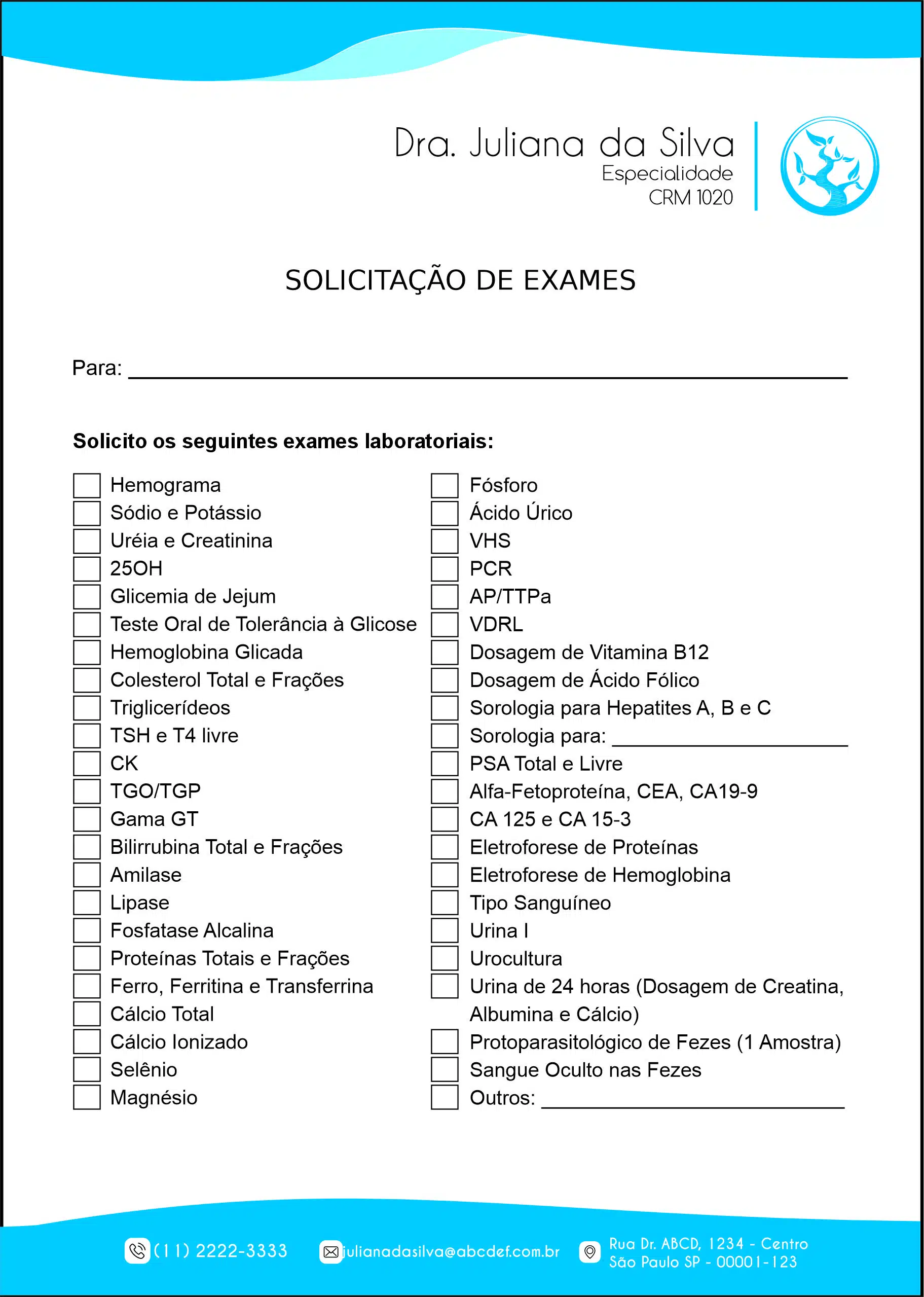 Solicitação de Exames Geriatria Xiraz