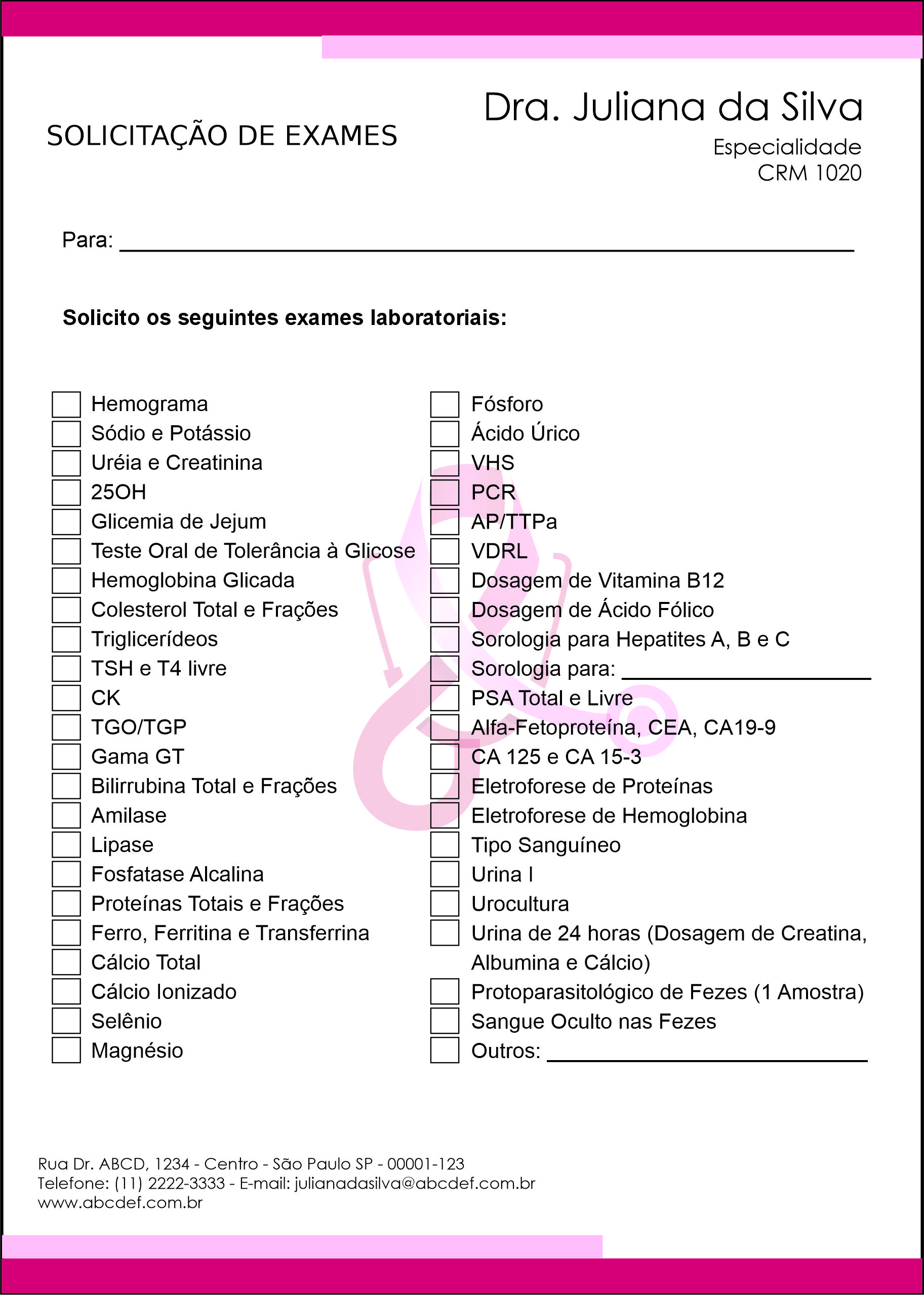 Solicitação de Exames Oncologia Osaka