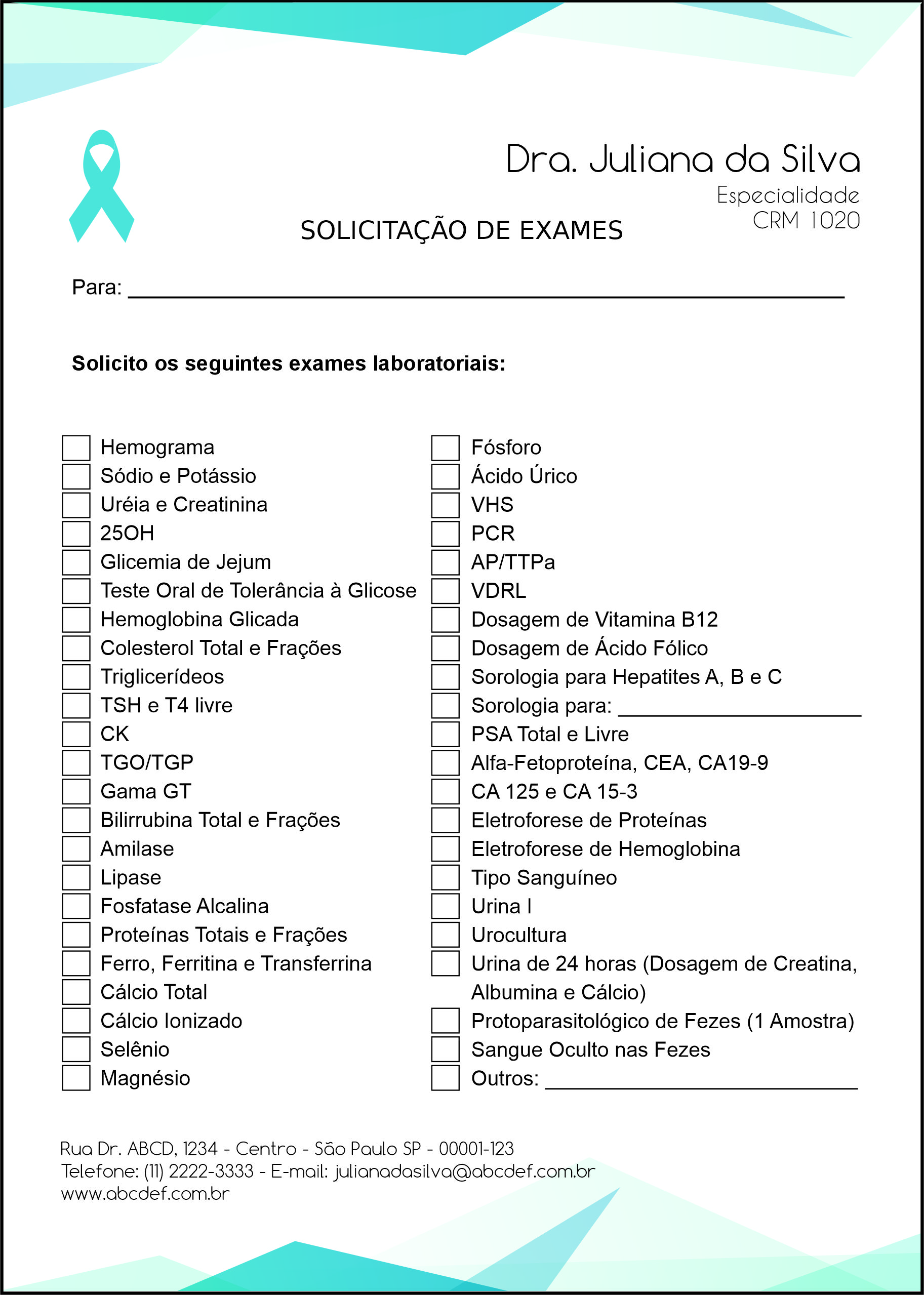 Solicitação de Exames Oncologia Kobe