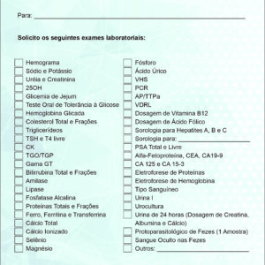 Solicitação de Exames Oftalmologia Gotemburgo