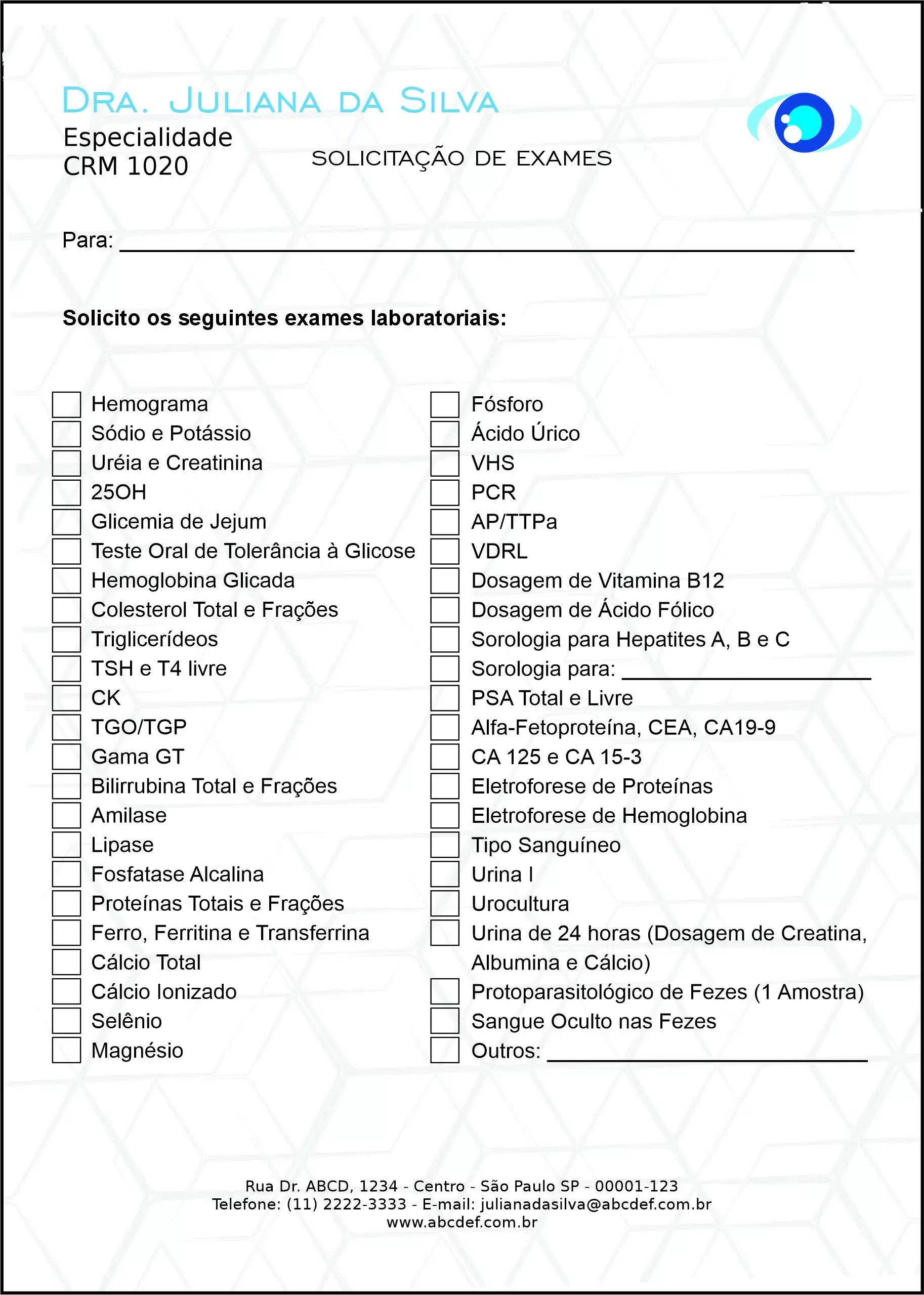 Solicitação de Exames Oftalmologia Helsingborg